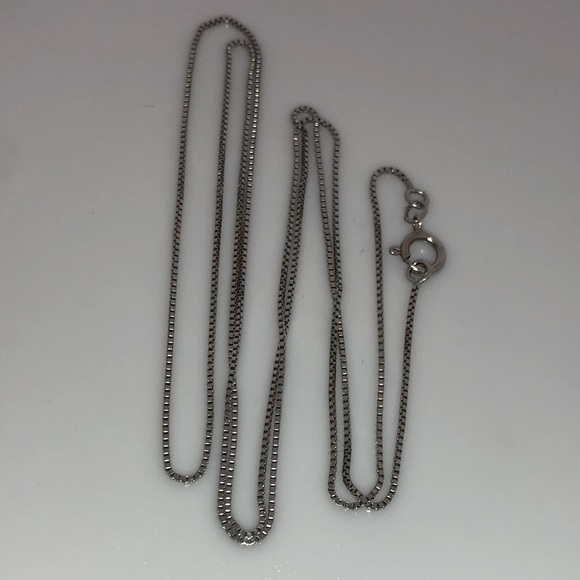 Solid 14K White Gold Necklace Neck Chain - Picture 6 of 10